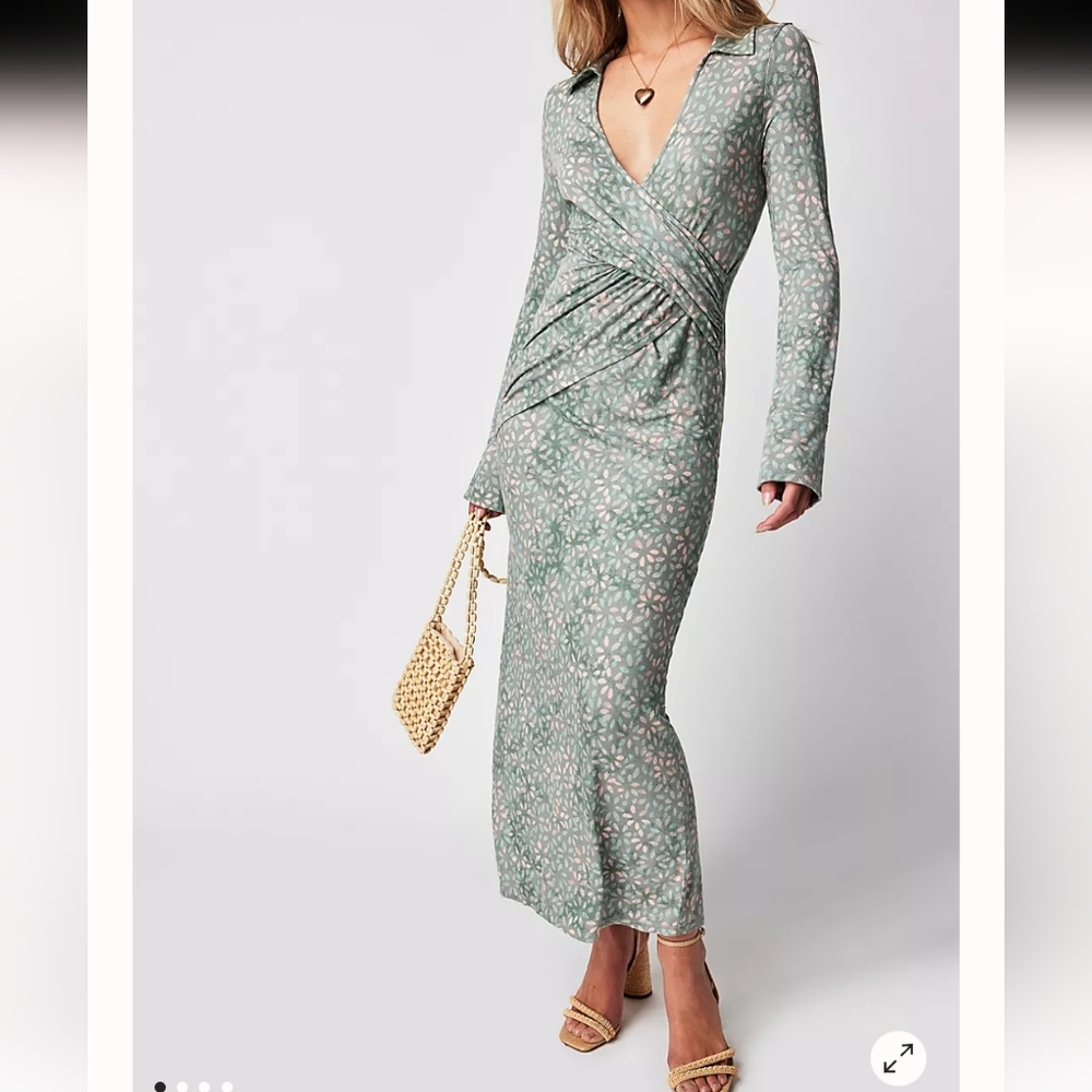 Free People Shayla Wrap Midi Dress